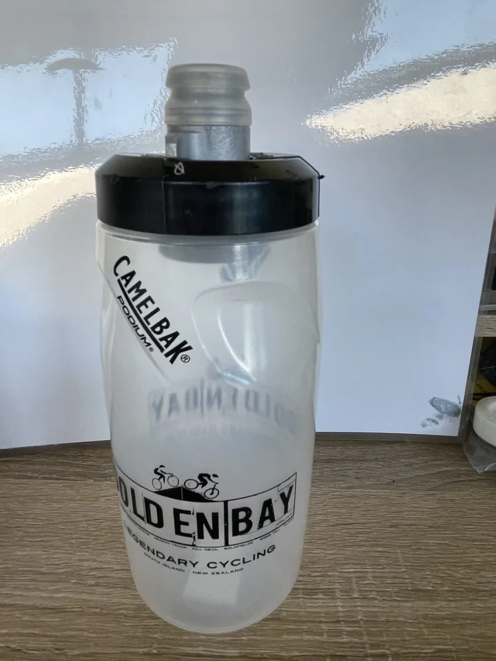 Camelbak cycling bottle printed for Golden Bay Legendary Cycling